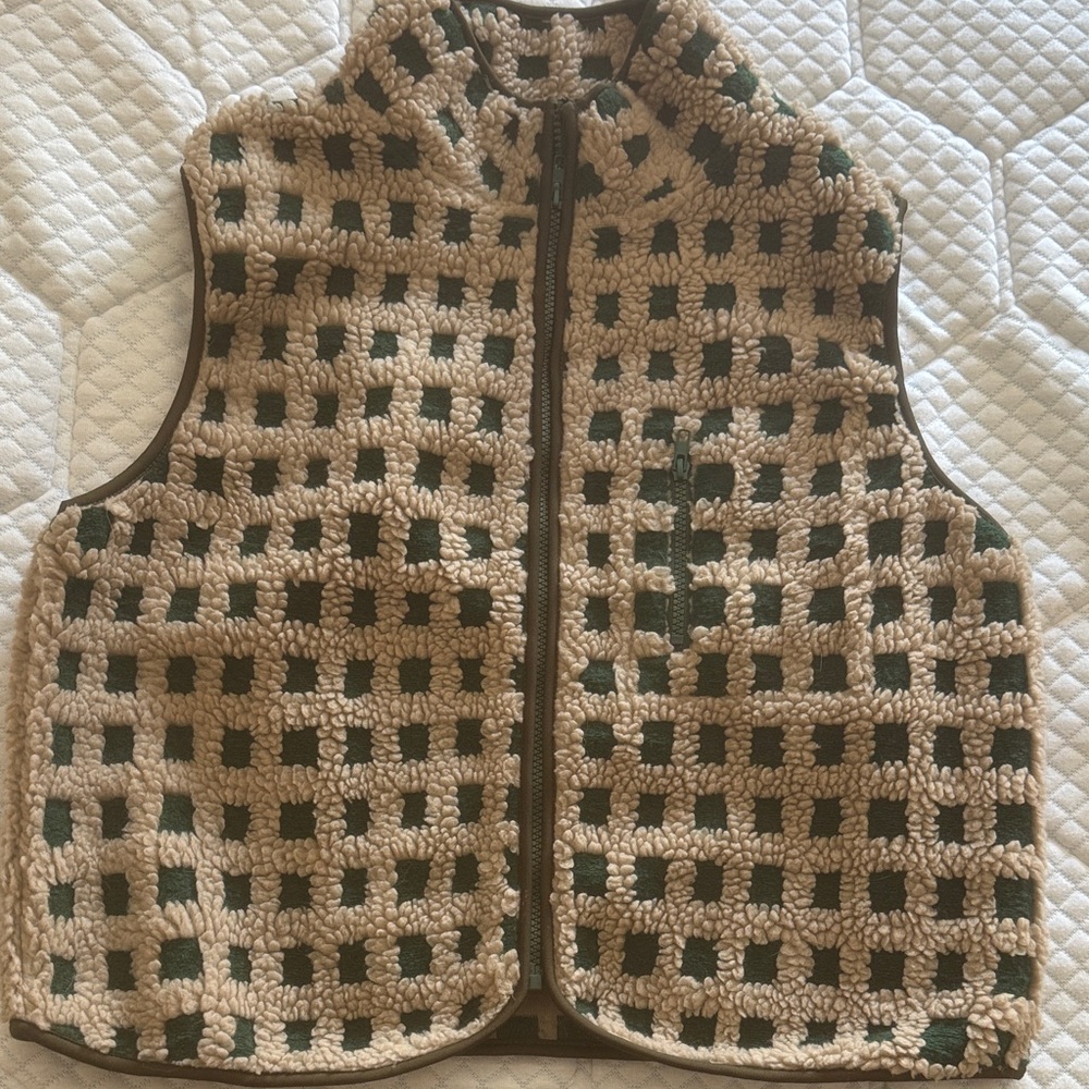 Checkered Sherpa Vest